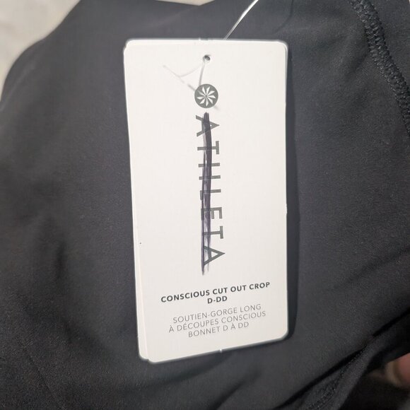 Athleta | Conscious Crop Cut Out Bra In Black (D-DD cup) - Picture 6 of 16